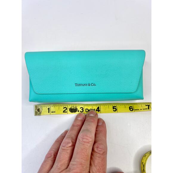 Authentic Tiffany Co Eyeglass Sunglass Leather Case w/ Gift Box & Cloth NEW - Picture 10 of 16